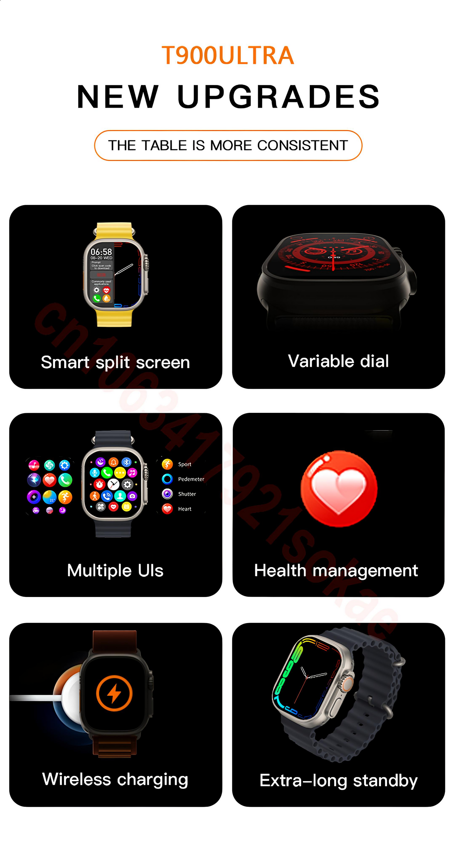 T900 Ultra Smart Watch - Advanced 8 Ultra Model with Bluetooth Calling & Enhanced Connectivity